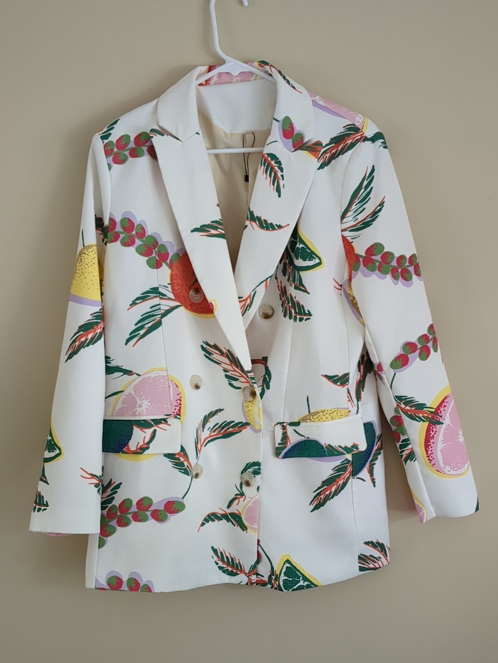 FLAWED READ 22.5" Pit-to-pit Citrus Fruit Blazer Jacket